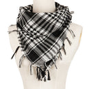 Unisex Scarf Cotton Lightweight Plaid Tassel Arab Desert Shemagh,Black Y1O6