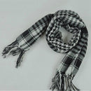 Unisex Scarf Cotton Lightweight Plaid Tassel Arab Desert Shemagh,Black Y1O6