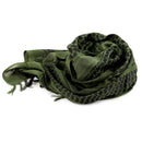 Unisex Scarf Cotton Lightweight Plaid Tassel Arab Desert Shemagh, Green S2Y1