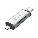 Type-C USB3.0 3-in-1 Card Reader SD/TF Card Reader High Speed 5Gbps Aluminum Alloy Card Reader