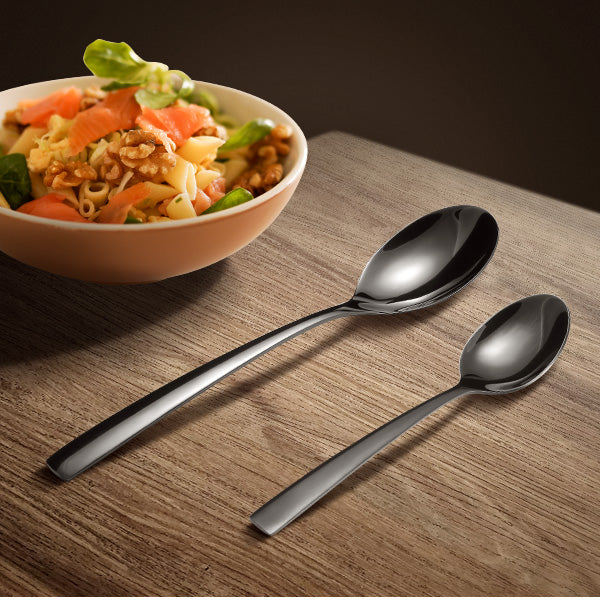 KCASA KC-FL200 Stainless Steel Black Gold Flatware Dinnerware Cutlery Fork Knife Spoon Tableware Set