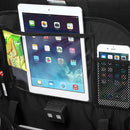 Leather Car Seat Back Storage Bag Multi-Pocket Hanging Organizer Black with 4 USB Charging Ports