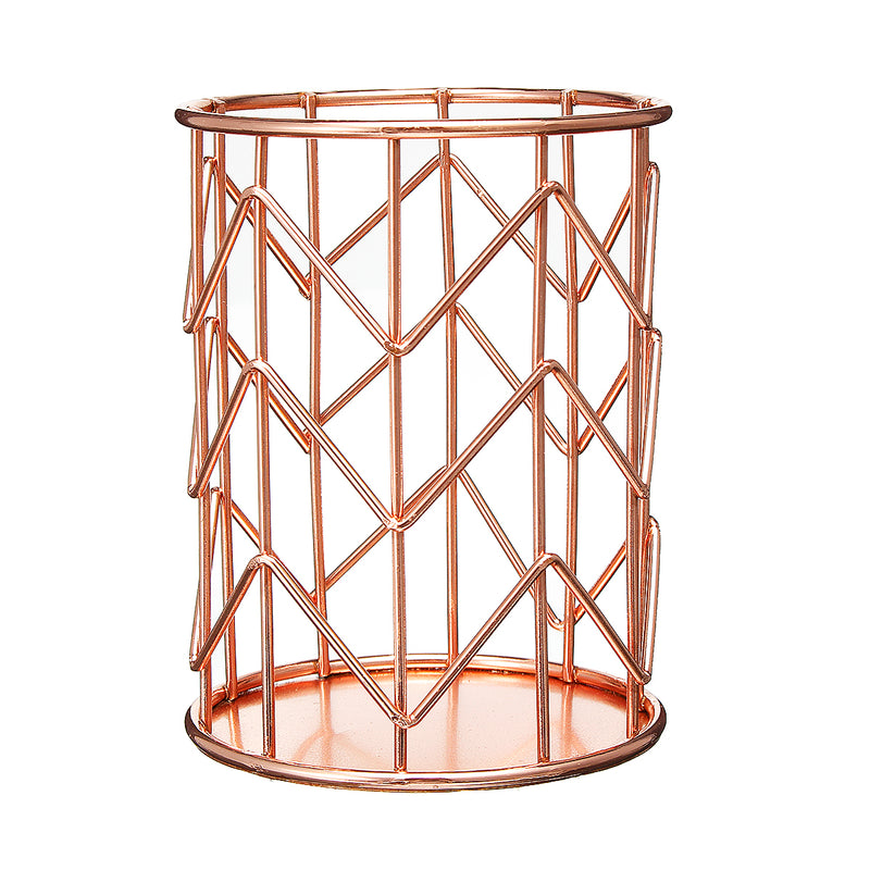 Modern Simple Creative Round Hollow Metal Pen Holder Hollow Mesh Pen Cup Multifunctional Desktop Stationery Pens Pencils Storage Iron Pencil Case