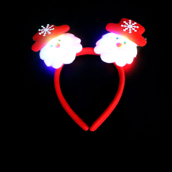 Flashing Double-heads Christmas Head Clasp Headbrand Christmas Hair Hoop Christmas Party Supplies