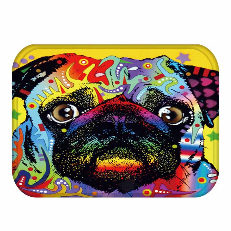 KCASA KC-M1 40x60cm Animal Dog Painting Mat Coral Fleece Rug Absorbent Bathroom Anti Slip Carpet