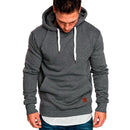 Men Fashion Warm Hip Hop Pocket Drawstring Hooded Sweatshirt Casual Solid C V8P6
