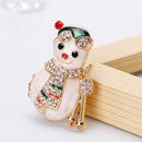 Alloy Brooch for Series Christmas Shape Snowman Buttonhole Pins Badge Jewel