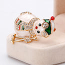 Alloy Brooch for Series Christmas Shape Snowman Buttonhole Pins Badge Jewel
