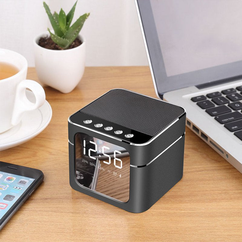 Bakeey Q5 Wireless bluetooth Speaker Digital Alarm Clock LED Display TF Card Handsfree Speaker