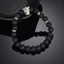 Retro Leopard Beaded Bracelet Natural Stone Bracelet For Men Volcanic Rock Bracelet