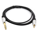 3.5mm Male to 6.35mm Male TRS Stereo Audio Jack Plug Socket Headphone Conve W3J3