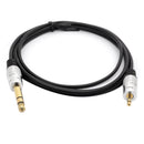 3.5mm Male to 6.35mm Male TRS Stereo Audio Jack Plug Socket Headphone Conve