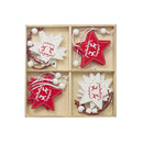 12pcs Party Supplies DIY Gifts Christmas Tree Decoration Wooden Ornaments X P6S8