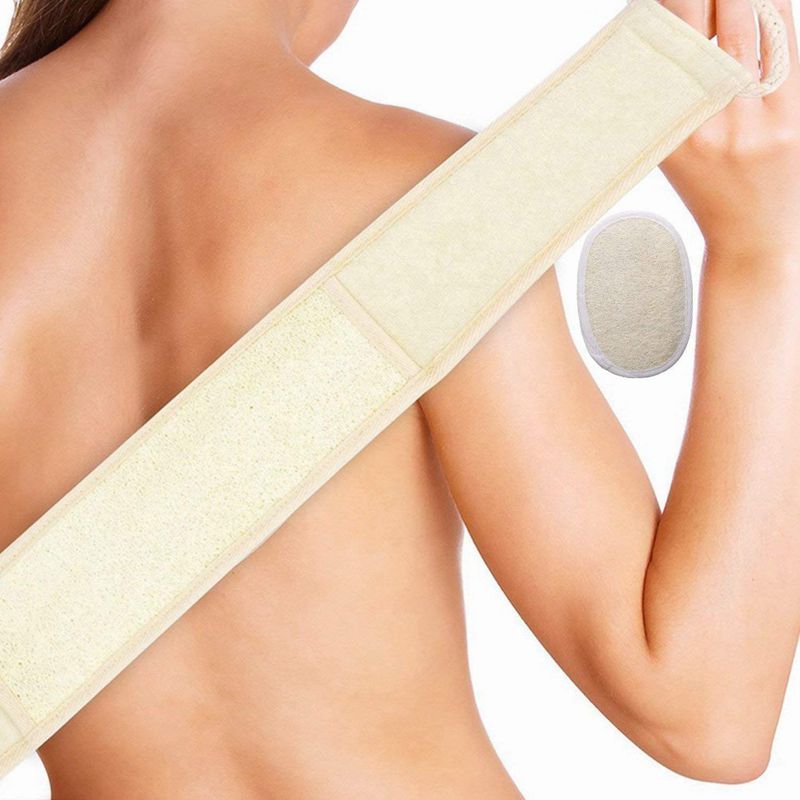 Natural Loofah Shower Treats Soap Exfoliating Loofah Bath Scouring Back Wit E2M9