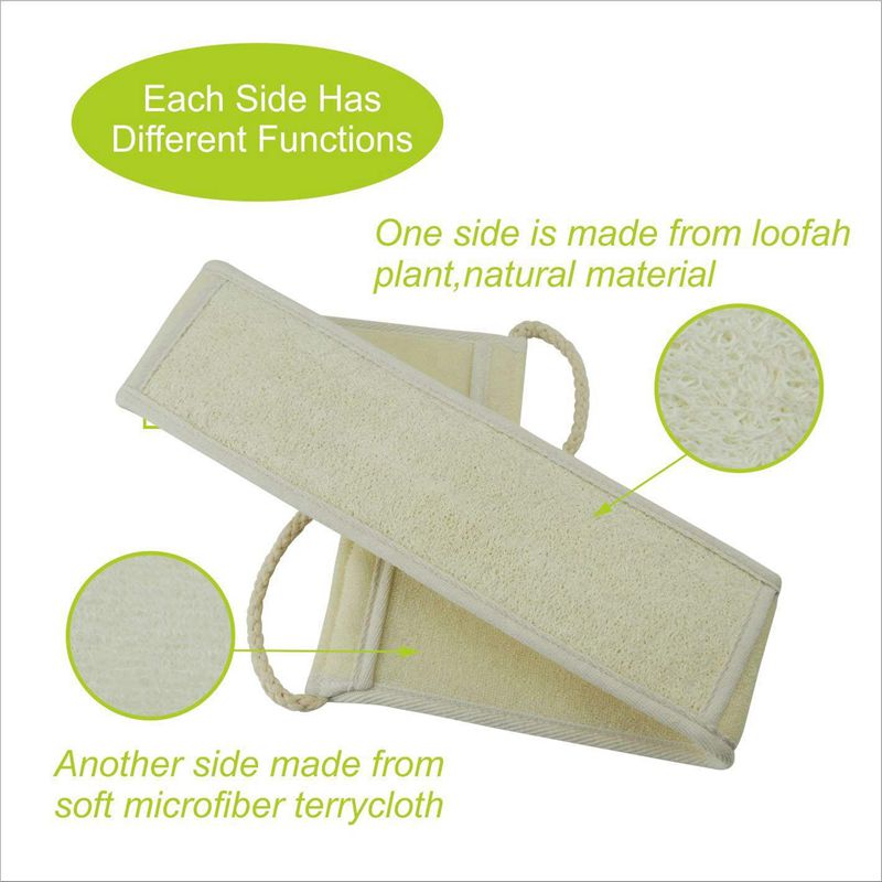 Natural Loofah Shower Treats Soap Exfoliating Loofah Bath Scouring Back Wit E2M9