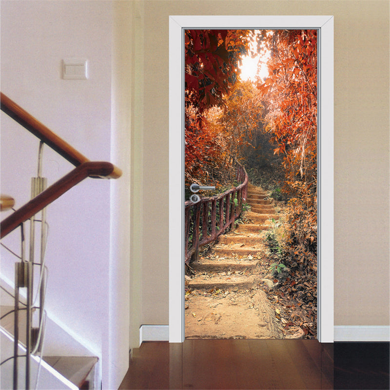 Maple Path Self Adhesive Mural Decals 3D Door Wall Sticker Home Decor Waterproof