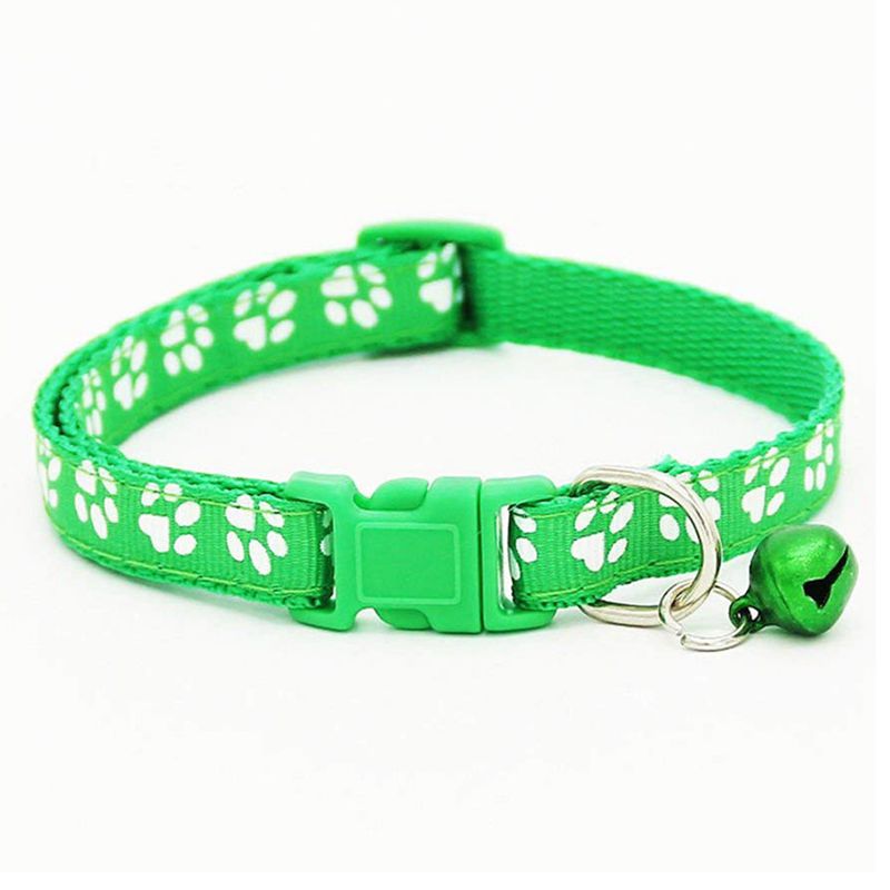 2 Pack Adjustable Cat Collar with Bell, Fashion Paw Print Design Pet Collar Z5A8