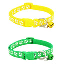 2 Pack Adjustable Cat Collar with Bell, Fashion Paw Print Design Pet Collar Z5A8