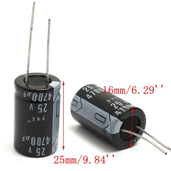 10Pcs 4700uF 25V 105C Electrolytic Capacitor 16x25mm