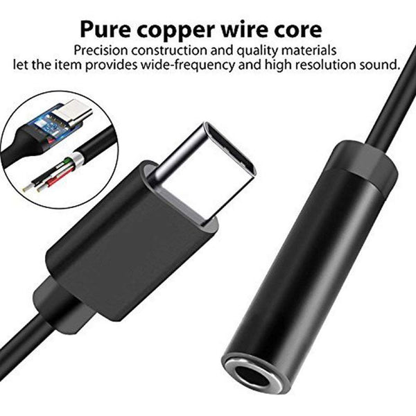 3Pcs Type C to 3.5mm Headphone Audio Adapter,USB-C to 3.5mm Female AUX Micr E6T3