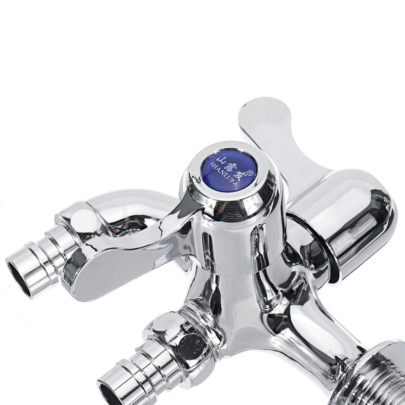 1/2 Inch Washing Machine Faucet Sink Connector Hose Tap Garden 2 Outlet With Control