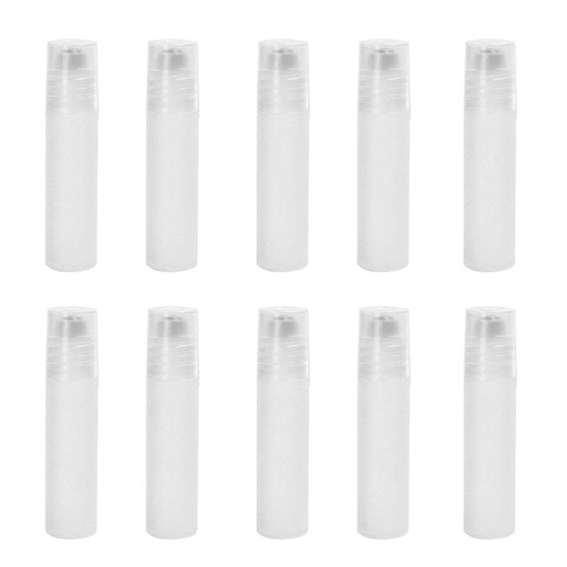 10pcs Empty Refillable Plastic Roller Bottles(10ml) With Steel Roller Ball  Q4B6