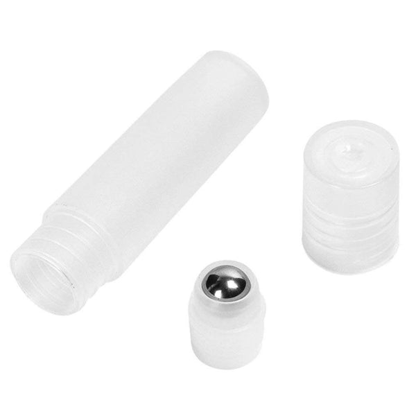 10pcs Empty Refillable Plastic Roller Bottles(10ml) With Steel Roller Ball  Q4B6