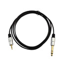 Premium 1.8m 6.35mm 1/8 inch Male Jack to 3.5mm 1/4 inch Male M/M Audio Ste K6L3