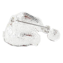 Christmas Brooch Pins Santa Hat Red and White Crystal Rhinestone Covered Sc Z5C2
