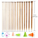 62 Pieces Knitting Needles Set with 18 Sizes Bamboo Knitting Needles and Kn M2E9