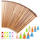 62 Pieces Knitting Needles Set with 18 Sizes Bamboo Knitting Needles and Kn M2E9