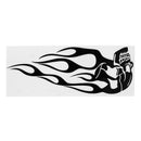 2pcs 13.5x5inch Universal Motorcycle Gas Tank Flames Skull Badge Decal Sticker