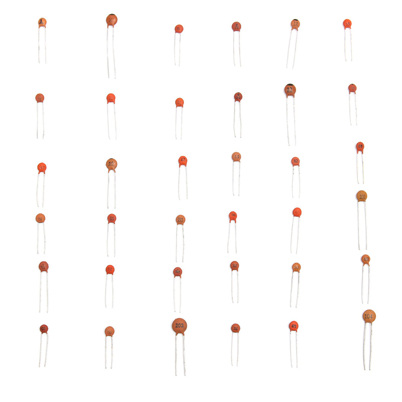 36Value 3600pcs 50V Electrolytic Capacitor Assortment Box Kit Range 100pF - 1uF Ceramic Capacitor