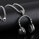 Men's Titanium Steel Earphone Shape Pendant Charm Necklace Hip-hop Accessories