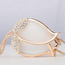 Women's Tulip Flower Pendant Crystal Rhinestones Long Necklace Sweater Chai U3E1