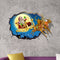 PVC 3D Christmas Santa Claus Elk Car Sticker Wall Decals Home 3D Wall Hole Decor Christmas Gift