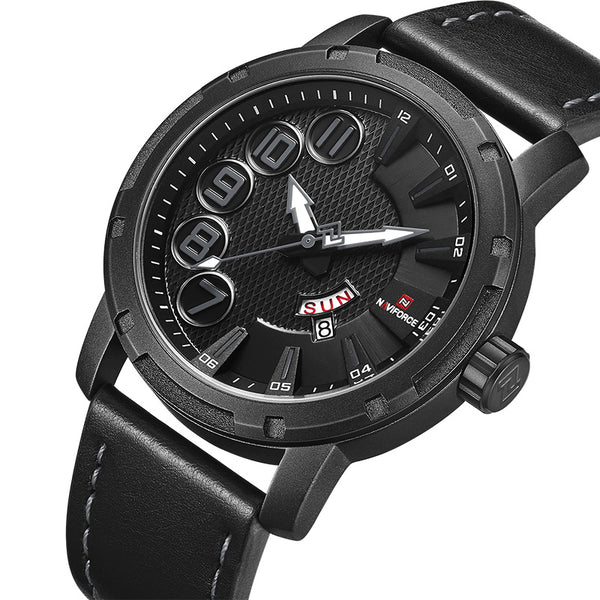 NAVIFORCE 9154 Unique Design Waterproof Men Watch Week Display Sport Quartz Watches
