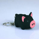 Cute Pig Keyring Keychain LED Light Touching with Sound Car Bag Pendant Cha X2H5