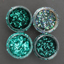 4 box 10ml Green Iridescent Nail Art Glitter Powder Sheet 1mm Sequins Sparkly Colorful Acrylic Tips