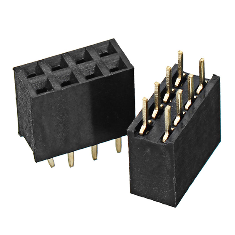 300pcs 2.54mm 2x4P 8P Double Row Female Straight Pin Header Needle Socket Pin Strip