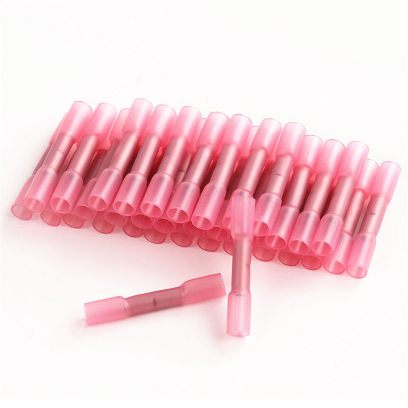 50Pcs Solder Seal Sleeve Heat Shrink Tube Butt Wire Connector Waterproof Terminal