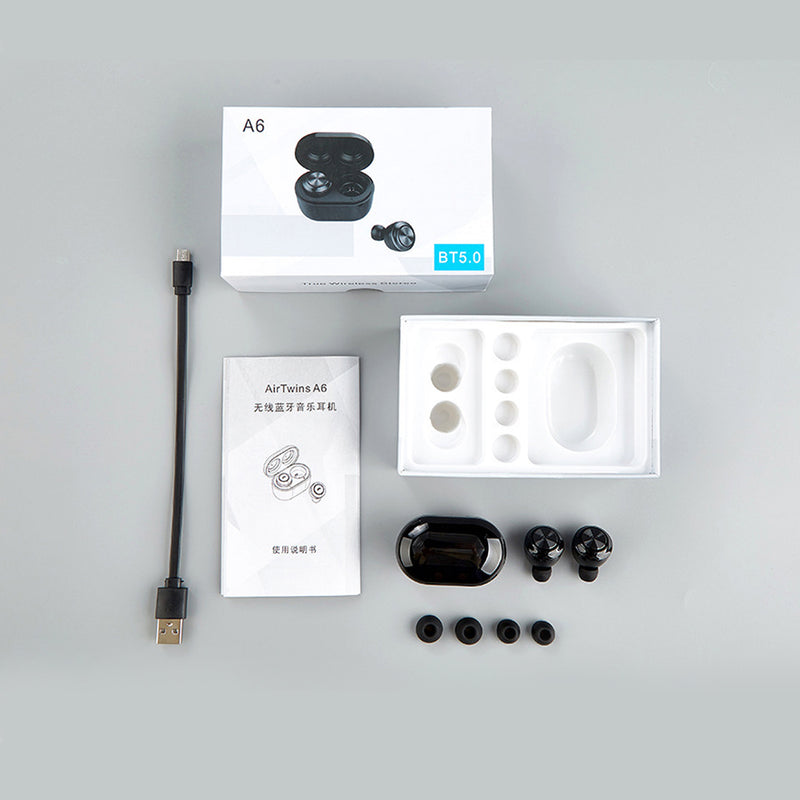 TWS bluetooth 5.0 In-ear Earphone Hifi CVC8.0 Noise Reduction Bilateral Call True Wireless Headset With Mic Portable Charging Case