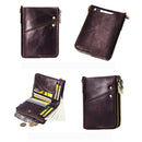 Men RFID Blocking Genuine Leather Wallet Clip Zip Short Purse Coins Card Holder Bag