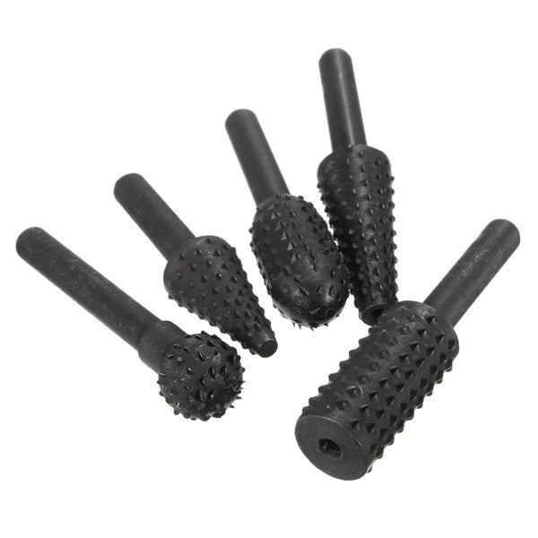 5pcs 1/4 Inch Shank HSS Rotary Burr Set Woodworking Tool