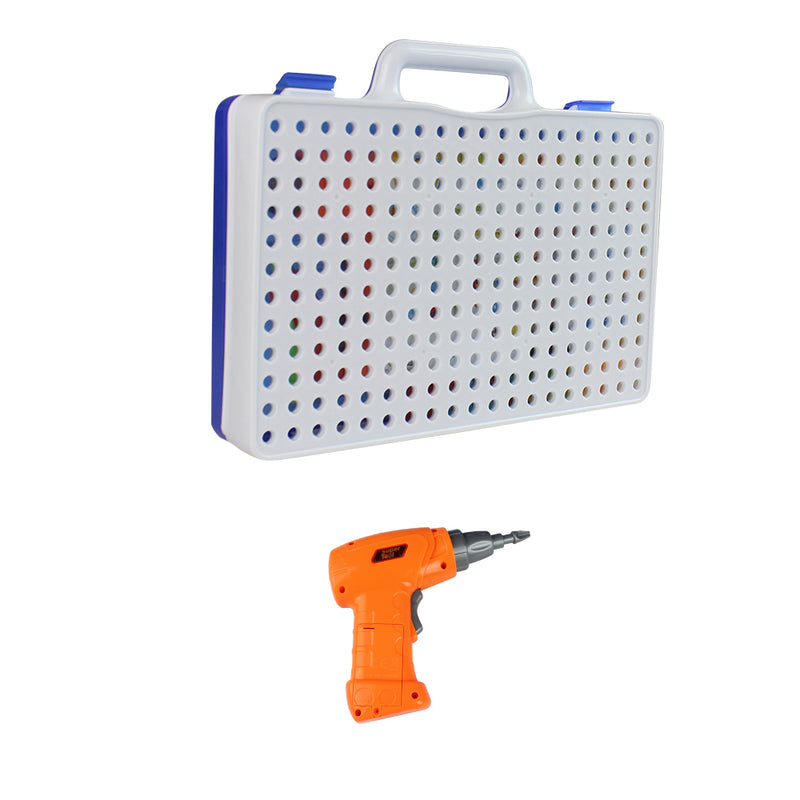 Topacc 240Pcs Children Fun Electric Drill Puzzle Toys Disassemble Screw Nut Assembly Combination Toys