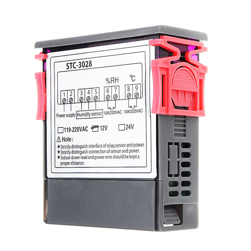 STC-3028 12V 24V DC 10A Digital Temperature Humidity Meter Thermostat LCD Display Thermoregulator Hygrometer Adjustable Heater Regulator