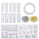 118/138 Pcs Resin Casting Mold Tool Kits Silicone Making Jewelry Pendant Mould