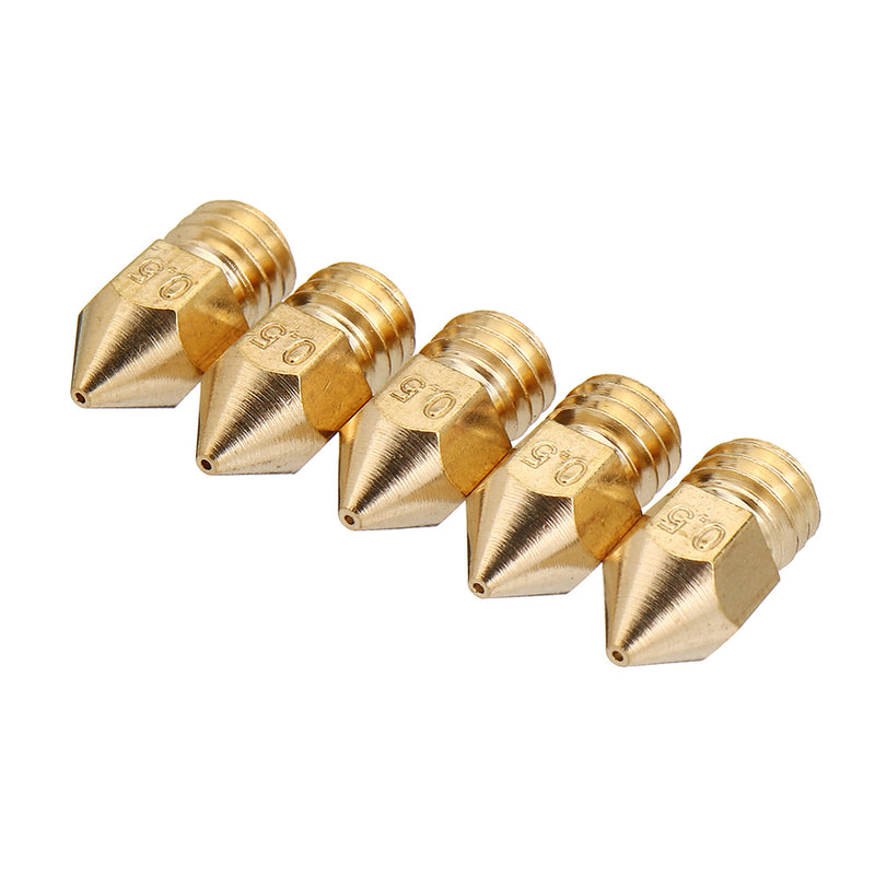 5PCS 1.75mm/0.5mm Copper MK8 Thread Extruder Nozzle For 3D Printer