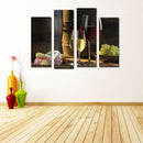 Miico Hand Painted Four Combination Decorative Paintings Red W-ine Wall Art For Home Decoration