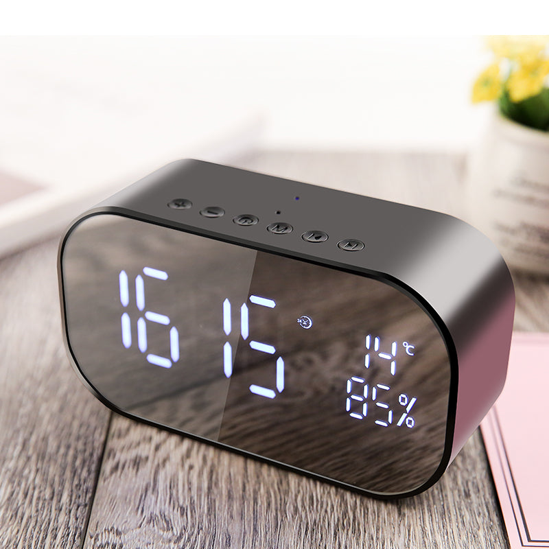 yAyusi S2 Dual Units Wireless bluetooth Speaker LED Display Clock Mirror FM Radio Heavy Bass Speaker